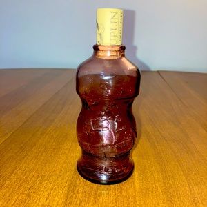 Vintage Wheaton Glass Amethyst Purple Embossed With Sailing Ship 1827 Bottle
